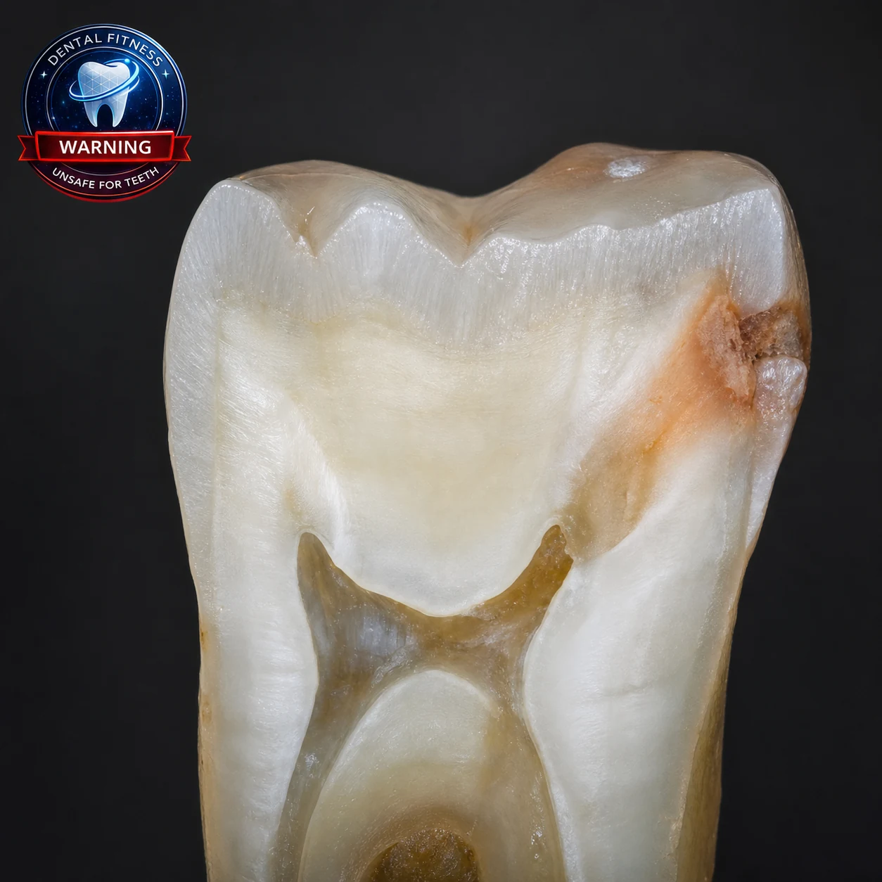 Cross-sectional visualization of enamel erosion