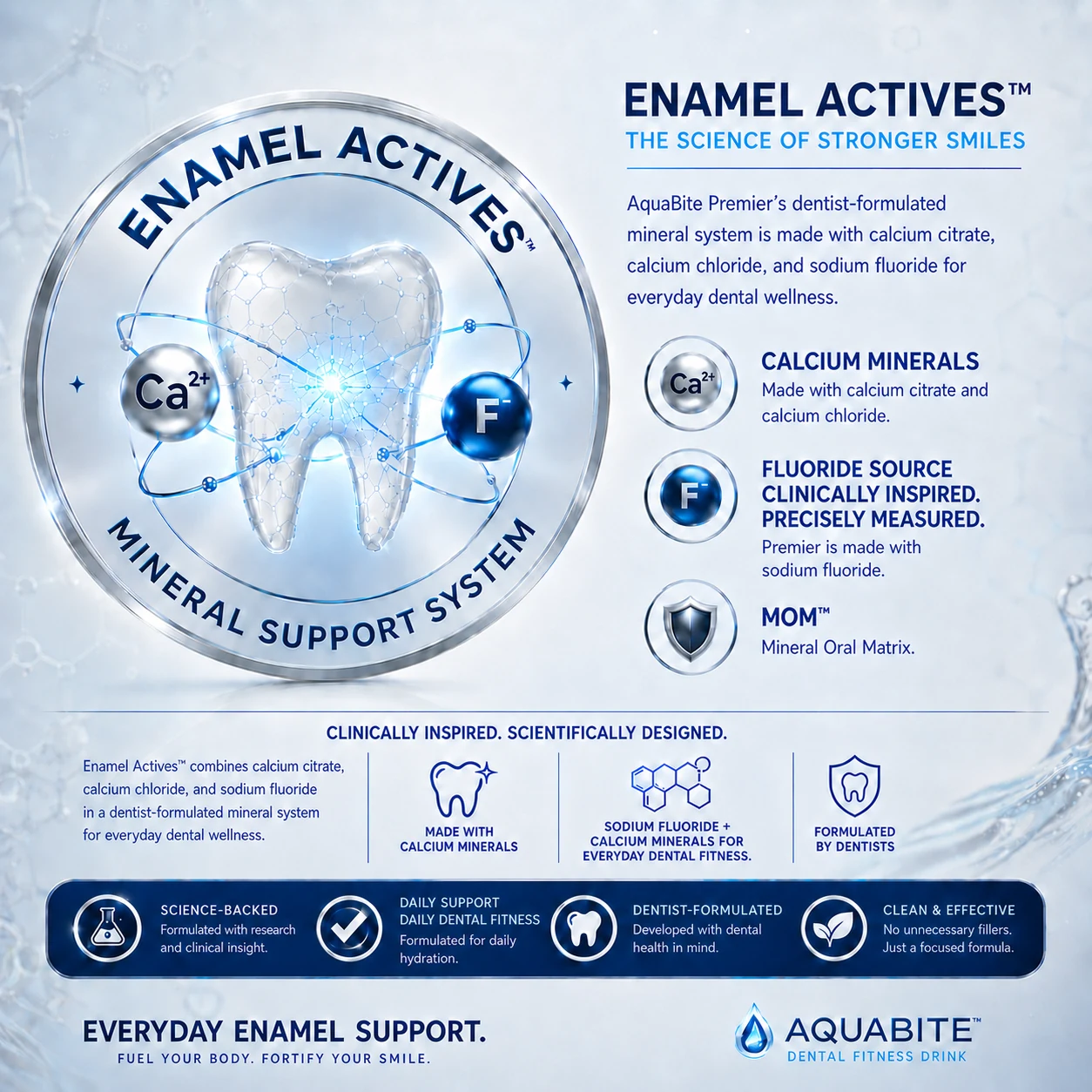 Enamel Actives formulation system for AquaBite Premier